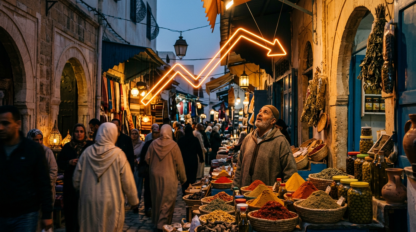 2,7 % au lieu de 3,3 % : la Tunisie revoit sa croissance à la baisse, et le souk fait ses comptes